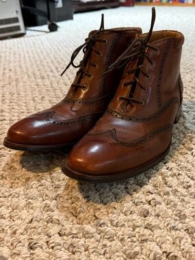 Cole Haan Brown Leather Wingtip Chukka Boots